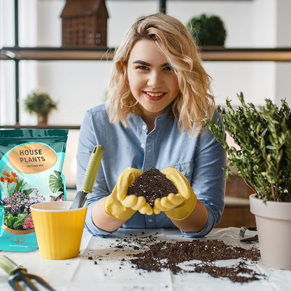 Potting Soil Mix 2qt for Indoor Plants, Organic Houseplant Soil Well Draining Dirt Ready to Use, Fit for House Plant Like Pothos, Philodendron, Monstera, African Violet