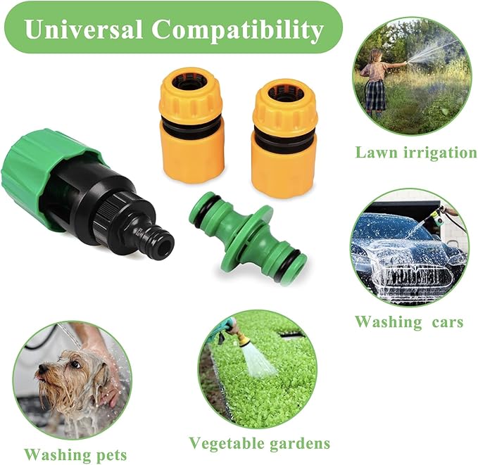Kitchen Faucet to Garden Hose Adapter, 1/2 Inch Garden Hose Repair Kit, Faucet Quick Adapter Connector, Universal Faucet to Hose Adapter, ABS Water Hose Quick Connect Fittings (4 Pack)