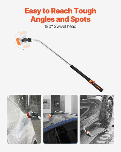 VEVOR Watering Wand, 36-Inch Extra Long Heavy Duty Garden Hose Wand with 8 Spray Patterns & 180° Swivel Head, Long Hose Nozzle Sprayer with on/off Thumb Control, Ideal for Hanging Baskets