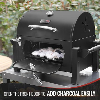 Royal Gourmet CD1519 Portable Charcoal Grill with Warming Rack, Tabletop Charcoal Grill with 303 Sq. In Cooking Area for Outdoor Camping and Picnic Grilling, Black