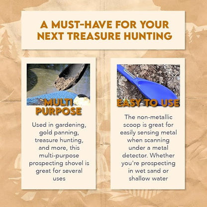 SE Black Prospector's Scoop - 12.5" Heavy-Duty Plastic Tool for Metal Detecting, Gold Panning, Treasure Hunting, and Gardening