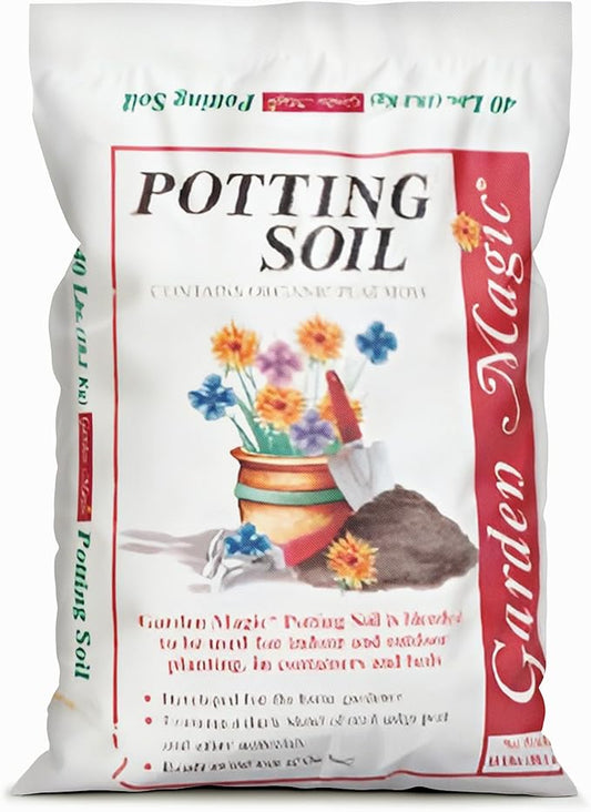 Michigan Peat 40 Pound Bag of Garden Magic General Purpose Moisture Retaining Potting Soil Mix for Indoor and Outdoor Planting
