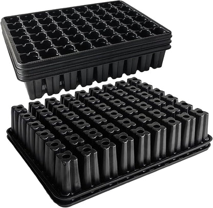 54 Cell Seed Starter Trays, 2.8" Deep Plug Tray Seedling for 1015 Nursery Tray, Super Thick Reusable Trays for Easy Transplantation (11.14inch ×14.6 inch, 5-Pack)