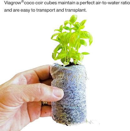 Viagrow® Coco Coir Seed Starter Plugs 50mm Brown Expandable Discs Indoor/Outdoor Growing Medium with Biodegradable Design (50-Pack) / A Product of The Harvest Company™