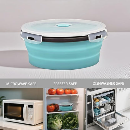 8 Collapsible Food Storage Containers, Silicone Collapsible Food Storage Containers, Collapsible Food Storage Silicone, Rv Collapsible Bowls, Collapsible Storage Containers for Food Camping