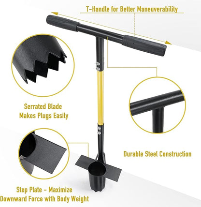 Jardineer 3PCS Bulb Planter Tools Set, Long Handle Bulb Planting Tool and Small Flowers Transplanter Tool for Tulips, Daffodils, Lily