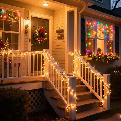 Vigdur 2 Pack 13ft 50 Clear Outdoor String Lights on Green Wire Cord, UL Approved for Indoor/Outside Use, Connectable 120V Clear Outdoor Lights for Xmas Patio Home Party Garden Decor(Green)