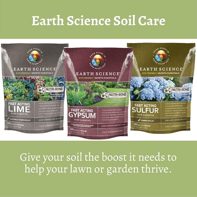 Earth Science Fast Acting Sulfur Granules – 2.5lb – Soil pH Reducer, Lowers pH Instantly, Reduces Nutrient Runoff, Improves Growth & Color for Acid-Loving Plants, Long-Lasting Lawn Care Supplement