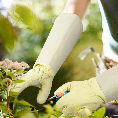 HLDD HANDLANDY Long Gardening Gloves, Leather Thorn Proof Rose Pruning Glove for Men & Women, Great Gift for Gardener