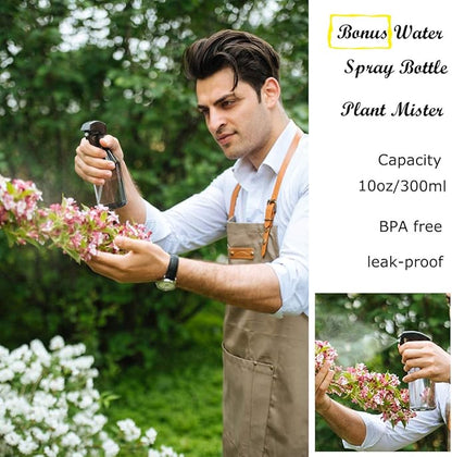 Watering Can Indoor, Small Watering Cans for House Plants, Succulents and Flowers, Long Spout, 1 Liter, with Bonus Plant Mister Spray Bottle