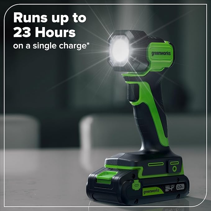 GREENWORKS 24V (4-TOOL) Combo (1/2” Drill + 1/4” Impact Driver + 6.5” Circular Saw + 200Lm Flashlight), 4.0Ah + 2.0Ah Batteries (24,000mAh Power Bank), (2) Braided Cables, 65W Rapid Charger