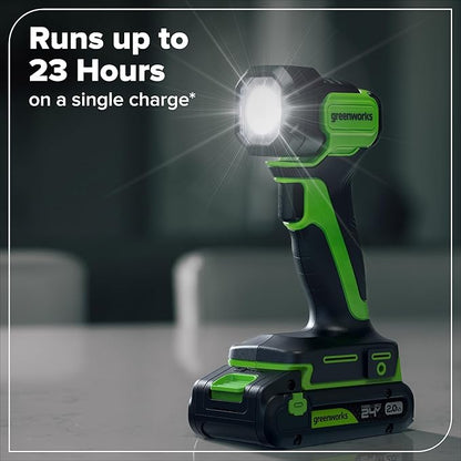 GREENWORKS 24V (4-TOOL) Combo (1/2” Drill + 1/4” Impact Driver + 6.5” Circular Saw + 200Lm Flashlight), 4.0Ah + 2.0Ah Batteries (24,000mAh Power Bank), (2) Braided Cables, 65W Rapid Charger
