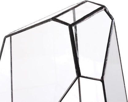 NCYP Large Geometric Terrarium - 16 Inches Tall Irregular Open Glass Terrarium Pot - Home Garden Tabletop Decoration Planter for Air Plants Succulents, Handmade (NO Plants, No Door)