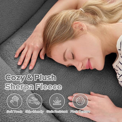 HABUTWAY Inflatable Bean Bag Chairs for Adult Blow up Chair Portable Inflatable Bean Bag Couch w/Electric Air Pump,Handle & Side Pocket for Movie Night Reading Gaming Living Room - Light Grey