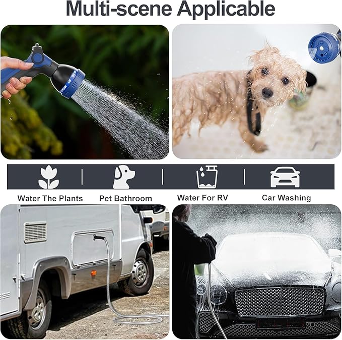 SPECILITE 1/2" 304 Stainless Steel Garden Hose, 25FT Water Pipe with Heavy Duty Metal Nozzle for Yard, Outdoor, Lawn - Flexible, Never Kink & Tangle, Puncture Resistant