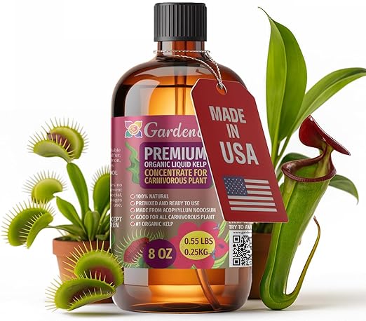 GARDENERA Premium Organic Seaweed & Kelp Superfood for Carnivorous Plants Plants - 8 oz - Liquid Kelp Fertilizer Concentrate (Makes 45 Gallons)
