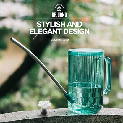 Small Watering Can Indoor Plants with Long Spout (1L, Emerald)