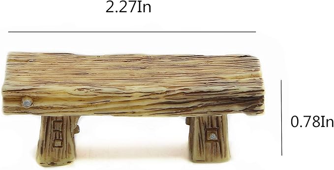3Pcs Mini Resin Bench Miniature Fairy Garden Bench Dollhouse Accessories Statue DIY Decor Gift