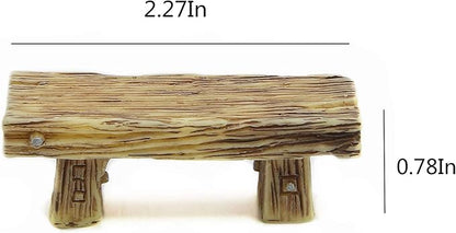 3Pcs Mini Resin Bench Miniature Fairy Garden Bench Dollhouse Accessories Statue DIY Decor Gift