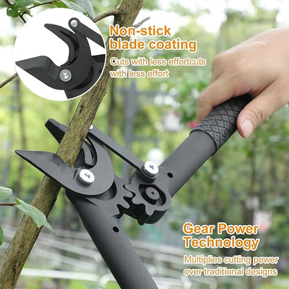 Heavy-Duty Lopper, 360° Rotating Grass Shears & Retractable Pruning Saw | Complete Branch Cutting & Lawn Care Kit,3PCS
