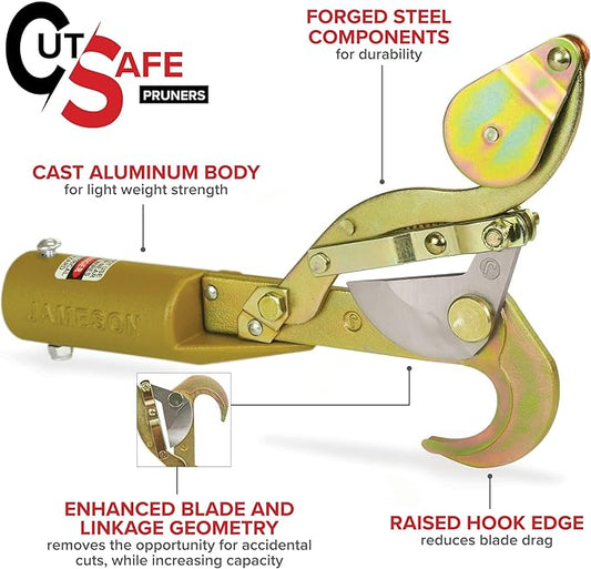 Jameson Fixed Pulley Pruner Kit with Premium 20 ft Bumpy Rope - 1.25 in. cutting capacity