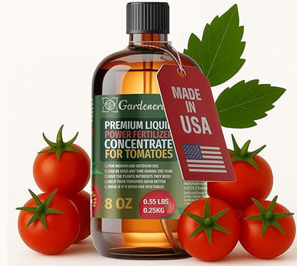 Liquid Power Tomatoes Fertilizer - Professional Liquid Plant Food for Tomatoes - Fast-Acting Concentrate for Growth, Strong Roots & High-Yield Harvest - 8 oz - Indoor & Outdoor Use