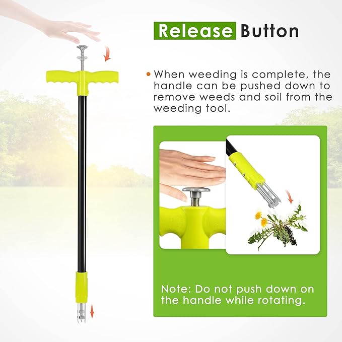 ORIENTOOLS 3 Claws Weed Puller Tool, Stand Up Weed Puller with Long Ergonomic Handle, Weed Puller Tool Stand Up Heavy Duty, Dandelion Picker, Garden Tools for Weeding, Weed Remover Tool for Lawn, Yard