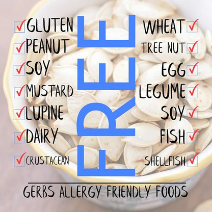 Roasted Unsalted Pumpkin Seeds in Shell by Gerbs – 4 LBS - Top 11 Food Allergen Free & Non GMO - Vegan & Kosher – Premium Whole Pepitas – COG USA