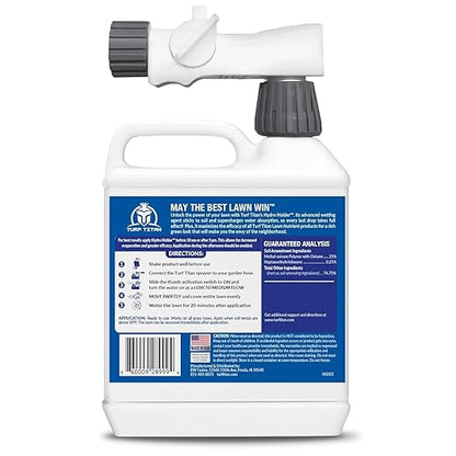 Turf Titan Hydro Holder Hose End Wetting Agent - Suspends Moisture in Your Grass Soil, Improves Water Drainage & Nutrient Uptake in Your Turf Grass, Promoting Healthy Soil - Covers 8,000 sq ft (32 oz)