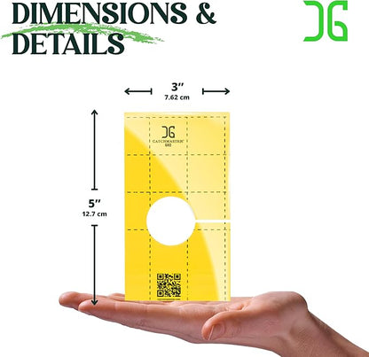 Catchmaster GRO Yellow Pre-Cut Ready to Use Sticky Traps 50PK, Bug & Fly Trap with Center Hole for Crawling Insects, Pest Control for Home, Garden & Greenhouse, Protect Live Plants Indoor & Outdoor