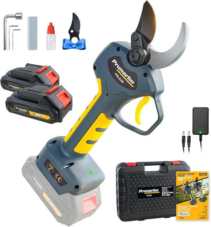 Electric Pruning Shears Cordless 40mm 1.6'' Cutting Diameter 2×2Ah Batteries, Compatible with Makita 18V Battery Powered Pruner Electric Secateurs Branch Cutter Professional for Tree Trimming