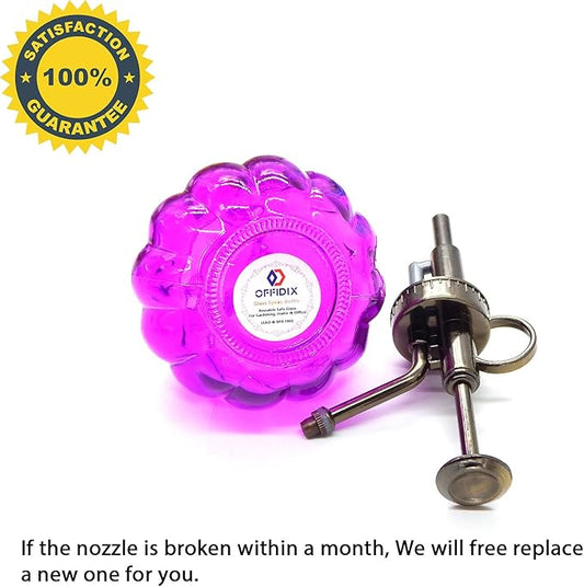 OFFIDIX Glass Watering Spray Bottle, 6.3" Tall Vintage Style Plant Mister with Bronze Plastic Top Pump One Hand Watering Can Glass Spary Bottle (Dark Purple)