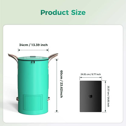 Reusable Garden Yard Waste Bag – 14.39Gallon Breathable Thickened Reusable Lawn Bag, with 4 Handles for Easy Moving & Foldable Design, for Leaf & Miscellaneous Debris Collection(Green)