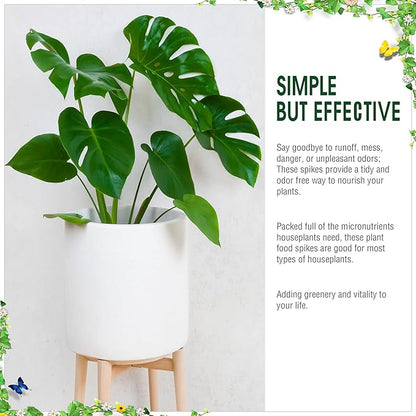 Enhon Fertilizer Spikes, 54 Plant Growth Food Spikes for Indoor & Outdoor, Growth Plant Food Sticks for Castor Bean, Spider Plant, Pothos, Ferns (3 Pack)