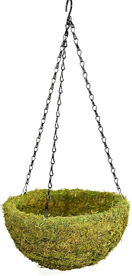 SuperMoss (29202) MossWeave Hanging Basket - Round, Fresh Green, Small (12.5 Diameter)"