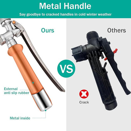 29 Inches Metal Sprayer Wand Compatible with CHAPIN, Garden Hose Sprayer Wand, 2 Brass Barbs Stainless Steel Sprayer Wand with Shut off Valve & 2 Hose Clamps (Upgrade All Metal Sprayer Wand)