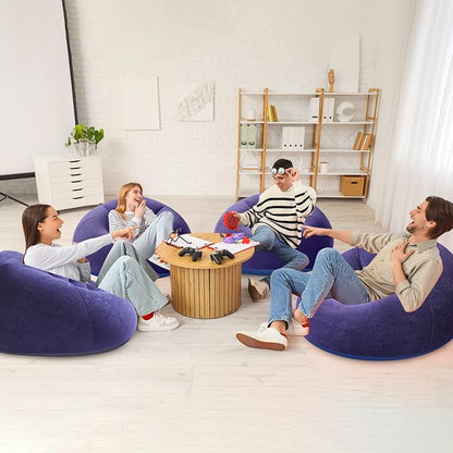 Realspring Inflatable Bean Bag Chairs Outdoor Blow up Camping Chairs Inflatable Lazy Sofa Folding Portable Bean Bag Loungers Couch for Movie Night(Blue,12 Pcs)