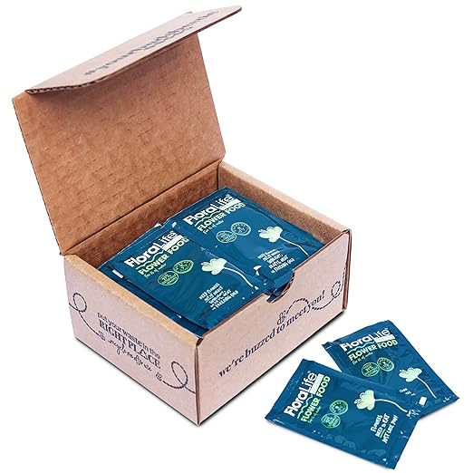 FloraLife Fresh-Cut Flower Food - Sachet Multi-Nutrient & Hydration Solution - 25 Packets