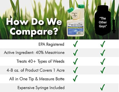 Liquid Harvest Mesotrione - 8oz - Mesotrione Concentrate (Compare to Tenacity) - Pre and Post-Emergent Weed Killer for Lawn and Turf Grasses