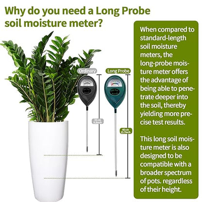 Green Soil Moisture Meter, Soil Tester, Moisture Meter Plants, Soil Moisture Tester, Soil Water Tester for Plants, Plant Moisture Monitor, No Battery Needed (Green-40 cm)