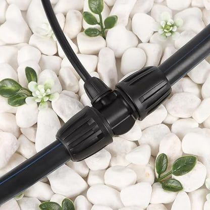 RedChili 12 Pcs 1/2" to 1/4" Drip Irrigation Fittings, Dripline 1/2 Inch (1/2" ID x0.6-0.65" OD) to 1/4 Inch Reducing Tee Adapter Drip Tubing Barbed Lock Nuts 1/2" to 1/4" Irrigation 3 Way Connectors