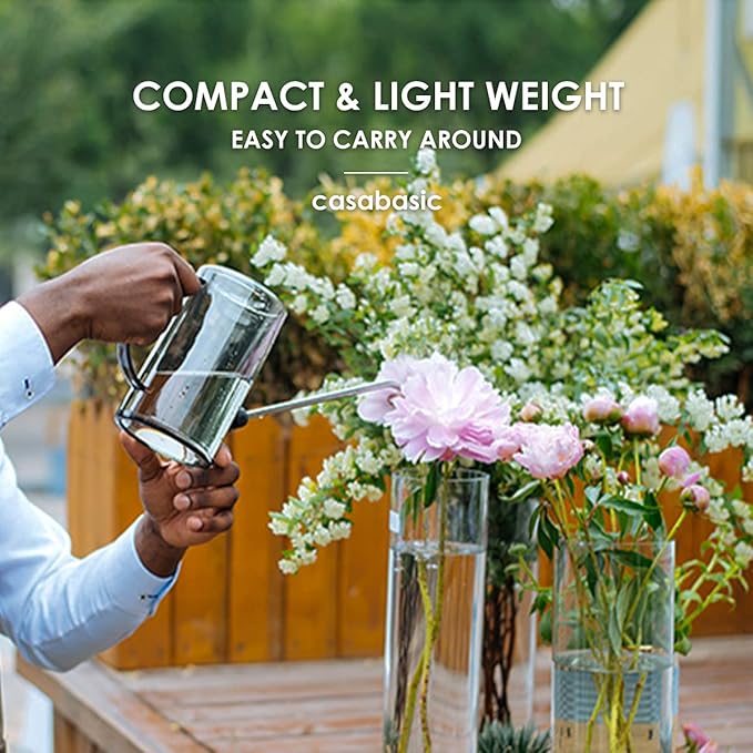 Watering Can Indoor, Small Watering Cans for House Plants, Succulents and Flowers, Long Spout, 1 Liter, with Bonus Plant Mister Spray Bottle