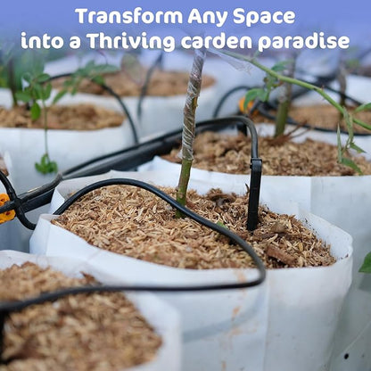 200 ft. 1/4 Drip Irrigation Tubing, Black Distribution Tubing for Drip-Irrigation-System, Polyethylene Drip Line, Drip-Irrigation Hose Tube for Quick-Connect Drip-Irrigation Emitters