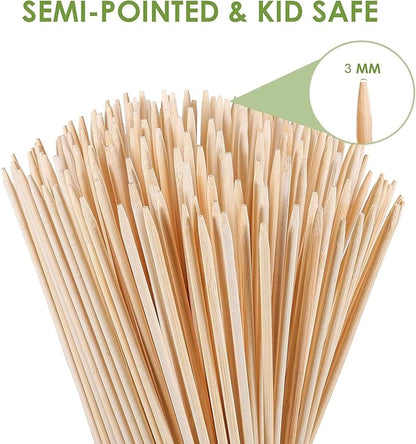 120 PCS Bamboo Marshmallow Roasting Sticks, SMores Skewers, Extra Long 25 Inch Heavy Duty 6mm Thick Wooden SMores Sticks for Open Fire Pits Roaster Barbecue Hot Dog Camping Kebab Sausage Plant Support