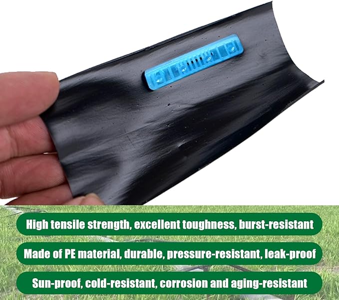 5/8" Drip Tape 1010FT, 12" Spacing Roll,16 Mil Garden Irrigation Tubing Hose, Adjustable Drip Tape Irrigation, Automatic Drip Irrigation System for Flowers, Plants, Fruits, 1 GPH / 2 Emitters