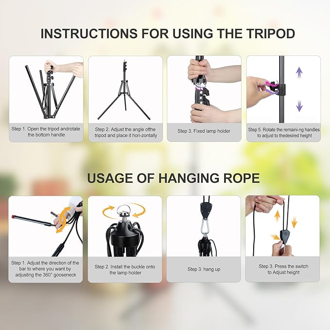 FECiDA Gamechanger! 36W 4Head Grow Light with Tripod Stand, 2025 Big Coverage LED Grow Lights for Indoor Plants, Bonsai Tree, Full Spectrum Tall Plant Growing Lamp 4,8,12,16 Hr Timer