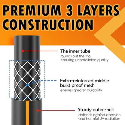 5/8 in. × 5ft. Flexible Hybrid Rubber Garden Hose, High Flow 5/8" I.D. No Memory Durable Lightweight Water Hose Leader Hose for Watering, Irrigation, Water Transfer Pump