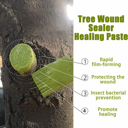 Tree Wound Sealer, Bonsai Cut Paste, Pruning Sealer, Tree Wound Sealer Healing Paste, Pruning Sealer And Tree Wound Dressing for Plant, Trees, Shrubs, Roses, Tree Grafting Supplies (1*100g +1*Brush)