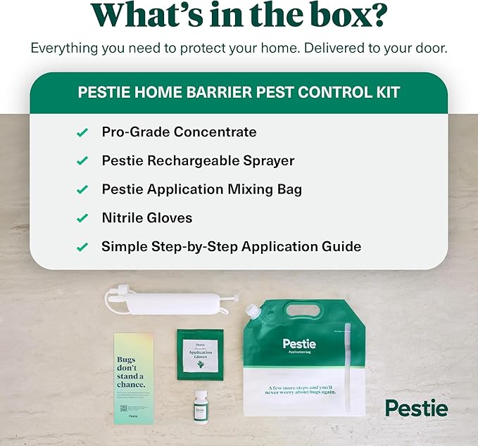 Pestie Home Barrier Pest Control Kit, Expert Pest Control for Your Home, Fast-Acting, Long-Lasting Insect Killer, Professional Spray Protects Against Common Pests