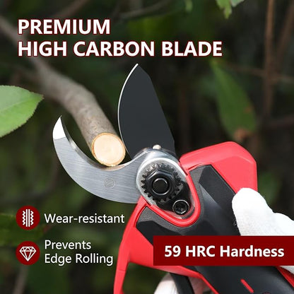 AGRICUT Electric Pruning Shears, 1.2 Inch Max Cutting Capacity Hand Pruners, 14.4V Cordless Branch Cutter with 2 * 2.5Ah Batteries, Pruning Shears for Gardening